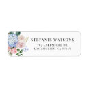 Search for blue and pink return address labels Feminine