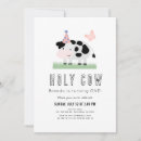 Search for pink cow party invitations Modern