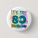Search for 80th birthday badges 80 years