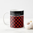 Search for red and black plaid mugs Chequered pattern