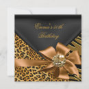Search for leopard 50th birthday invitations Gold