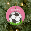 Search for pink soccer christmas tree decorations Girl