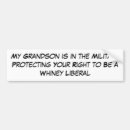 Search for grandsons bumper stickers Military