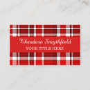 Search for plaid business cards Tartan