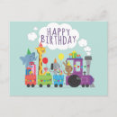 Search for kids train birthday cards Animal