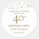 Search for 40th birthday stickers Gold