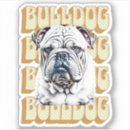 Search for brown and white dog stickers Bulldog