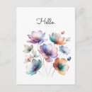 Search for flower illustration postcards Purple