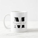 Search for monogram for her mugs Black and white