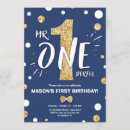 Search for mr onederful birthday invitations Gold