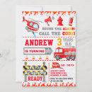 Search for rescue birthday invitations Sound the alarm