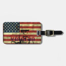 Search for veteran luggage tags Red white and blue
