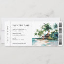 Search for tropical wedding save the dates Boarding pass