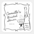 Search for champagne bridal shower stickers Black and white