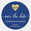 Search for blue save the date stickers Gold