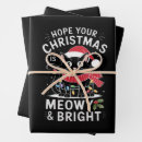 Search for cat xmas wrapping paper Santa