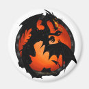 Search for black dragons magnets Silhouette
