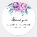 Search for purple flowers thank you stickers Thanks