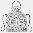 Search for black and white floral aprons Cooking