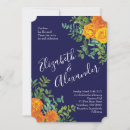 Search for navy and orange wedding invitations Blue