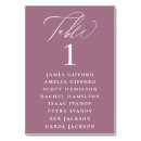 Search for purple table wedding table cards Script