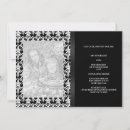 Search for black white damask invitations Retro