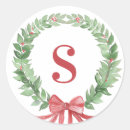 Search for monogram wreath stickers Red and green