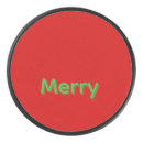 Search for merry christmas hockey pucks Red