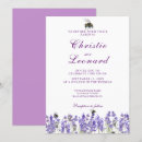 Search for purple flower wedding invitations Violet