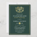 Search for emerald green sweet 16 invitations Masquerade