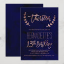 Search for rose gold 13th birthday invitations Thirteenth