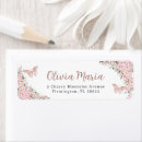 Search for quinceañera return address labels Rose gold