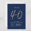 Search for blue 40th birthday invitations Modern