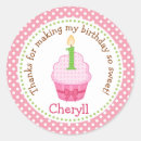 Search for 1st birthday cupcake stickers Pink