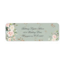Search for floral pink return address labels Sage green