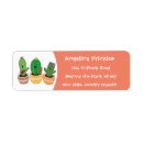 Search for cartoon flower return address labels Cactus