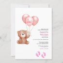 Search for balloon baby girl shower invitations Simple elegant modern