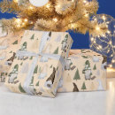 Search for winter forest wrapping paper Beige