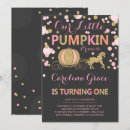 Search for little princess 1st birthday invitations Pink and gold