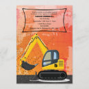 Search for backhoe invitations Construction vehicle