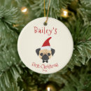 Search for pug christmas tree decorations Puppy