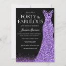 Search for purple 40th birthday invitations Lavender