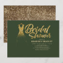 Search for green and gold bridal shower invitations Glitter