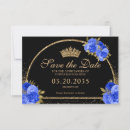 Search for royal blue save the dates Quinceañera