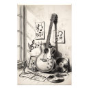 Search for vintage musical instruments posters Design