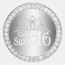 Search for silver sweet 16 stickers Birthday party