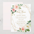 Search for geometric baby girl shower invitations Gold