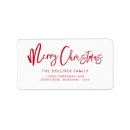 Search for merry christmas return address labels Handwritten script