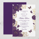 Search for purple butterfly sweet 16 invitations Glitter