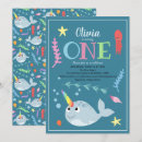 Search for narwhal birthday invitations Girly